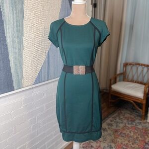 Mossimo Dark Green Black Piped Bodycon Dress